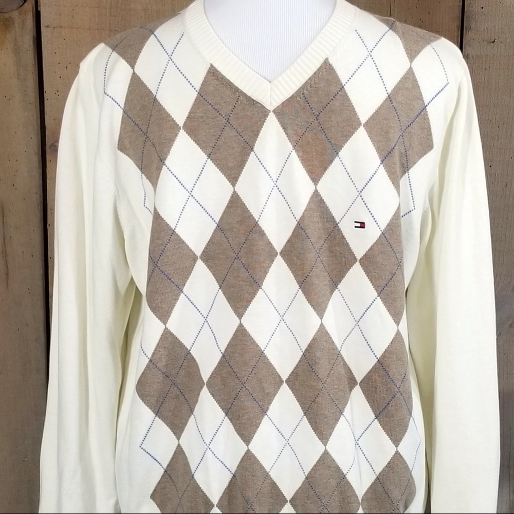Tommy Hilfiger Cotton V-Neck Sweater Size XL